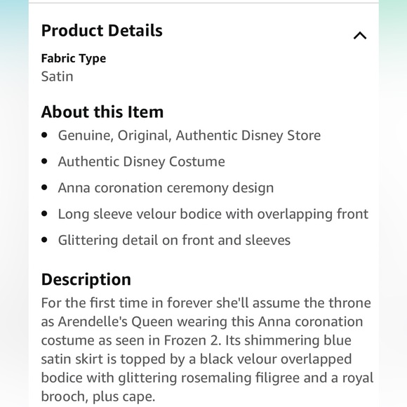 Disney Frozen 2 Anna Costume - Picture 7 of 7